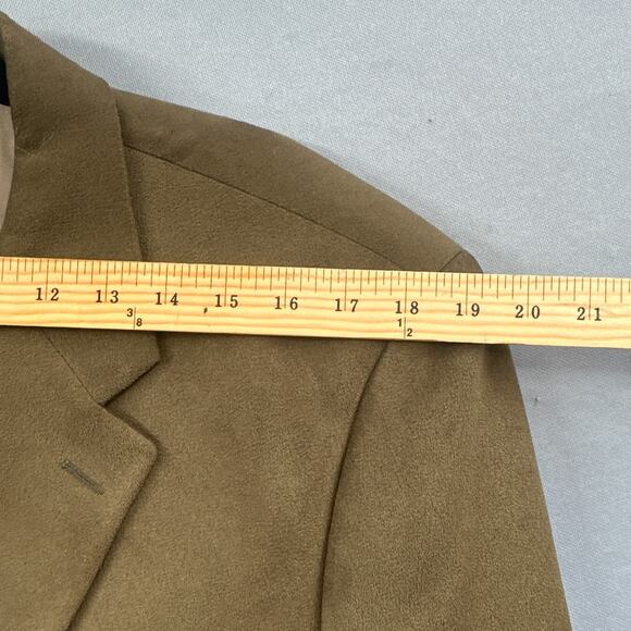 Chaps Ralph Lauren Blazer Jacket 40T Sport Coat Microfiber Green Academia Career - Picture 13 of 16